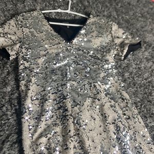 1.State reversible sequin dress